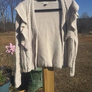 Universal Thread Womens Open Waffle Knit Cardigan Sweater Size M Boho Cottage
